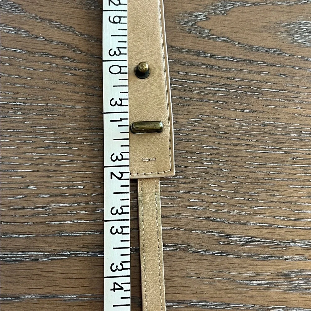 Neutral Leather Ring-Buckle Belt - Beige